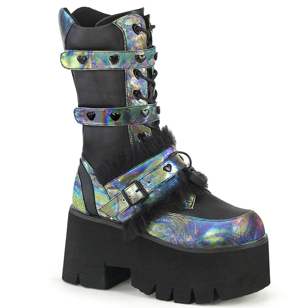 ASHES-120 Plateau Stiefel Schwarz mehrfarbig von DemoniaCult
