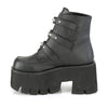 ASHES-55 Plateau Stiefeletten mit Fledermäusen Schwarz von DemoniaCult – Ansicht 3