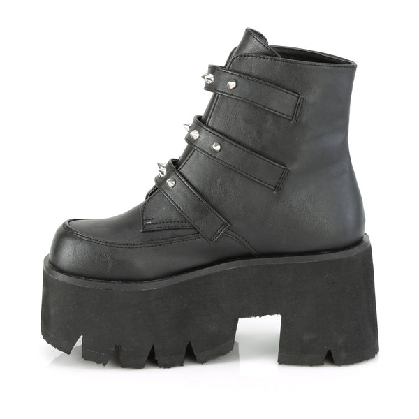 ASHES-55 Plateau Stiefeletten mit Fledermäusen Schwarz von DemoniaCult – Ansicht 3