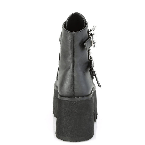ASHES-55 Plateau Stiefeletten mit Fledermäusen Schwarz von DemoniaCult – Ansicht 4