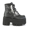ASHES-55 Plateau Stiefeletten mit Fledermäusen Schwarz von DemoniaCult – Ansicht 5