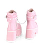 ASHES-57 Plateau Stiefeletten mit Plüsch Fesseln in Rosa von DemoniaCult – Ansicht 4