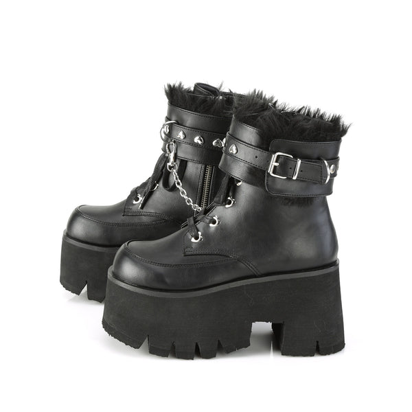 ASHES-57 Plateau Stiefeletten Schwarz matt von DemoniaCult – Ansicht 3