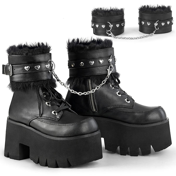 ASHES-57 Plateau Stiefeletten Schwarz matt von DemoniaCult