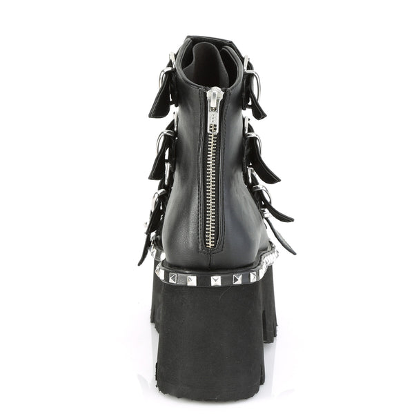 ASHES-70 Plateau Peeptoe Stiefeletten Schwarz Holo von DemoniaCult – Ansicht 4