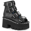 ASHES-70 Plateau Peeptoe Stiefeletten Schwarz Holo von DemoniaCult