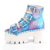 ASHES-70 Plateau Peeptoe Stiefeletten Blau Lila Glitter von DemoniaCult – Ansicht 3