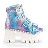 ASHES-70 Plateau Peeptoe Stiefeletten Blau Lila Glitter von DemoniaCult – Ansicht 5