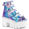 ASHES-70 Plateau Peeptoe Stiefeletten Blau Lila Glitter von DemoniaCult