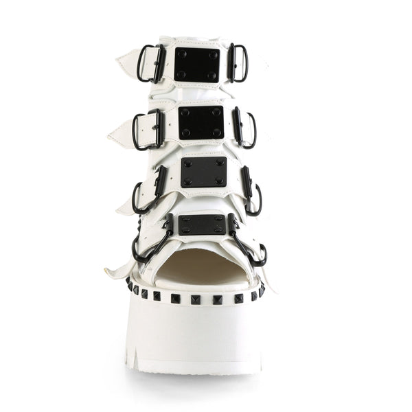 ASHES-70 Plateau Peeptoe Stiefeletten Weiß von DemoniaCult – Ansicht 2
