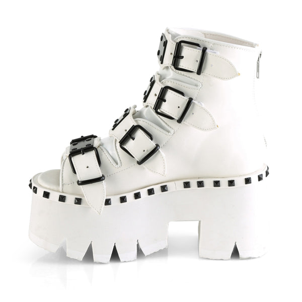 ASHES-70 Plateau Peeptoe Stiefeletten Weiß von DemoniaCult – Ansicht 3