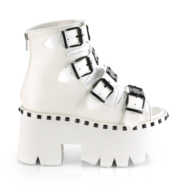 ASHES-70 Plateau Peeptoe Stiefeletten Weiß von DemoniaCult – Ansicht 5
