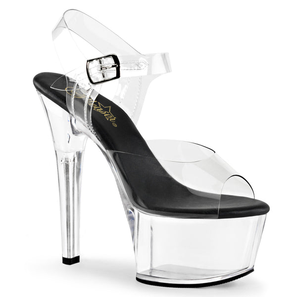 ASPIRE-608 Plateau Sandaletten Schwarz/Transparent von Pleaser