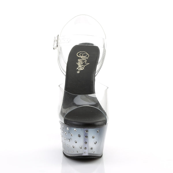 ASPIRE-608STD Plateau Sandaletten Schwarz/Transparent von Pleaser – Ansicht 2