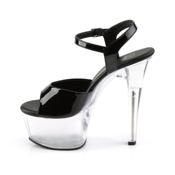 ASPIRE-609 Plateau Sandaletten Transparent/Schwarz von Pleaser – Ansicht 3