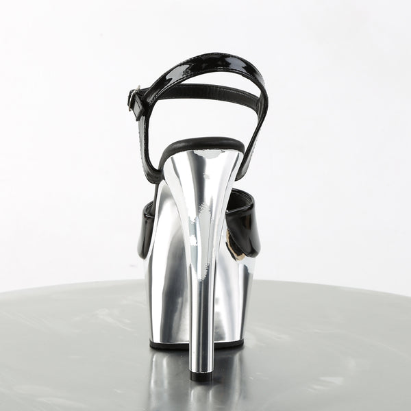 ASPIRE-609 Plateau Sandaletten Schwarz/Chrom von Pleaser – Ansicht 4