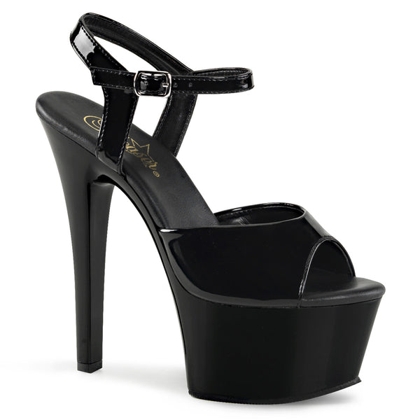 ASPIRE-609 Plateau Sandaletten Lack Schwarz von Pleaser