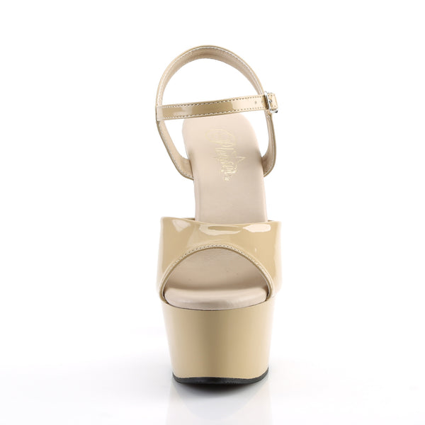 ASPIRE-609 Plateau Sandaletten Beige Lack von Pleaser – Ansicht 2