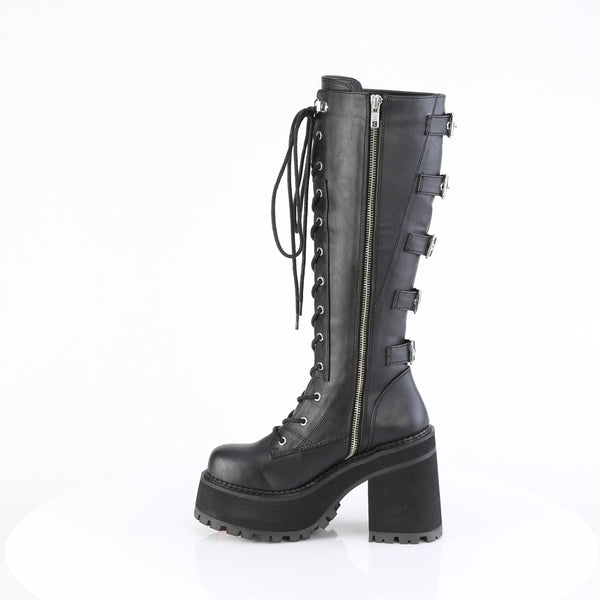 ASSAULT-218 Plateau Stiefel Schwarz Matt von DemoniaCult – Ansicht 3