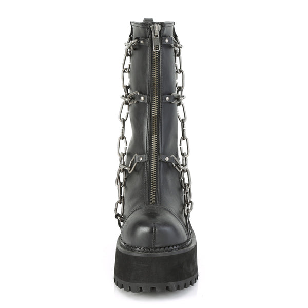 ASSAULT-66 Plateau Stiefel mit Kette Schwarz von DemoniaCult – Ansicht 2