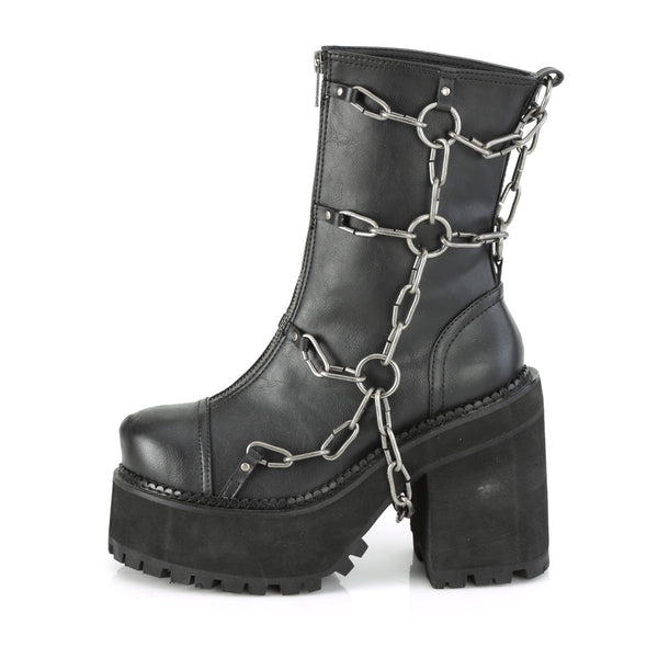 ASSAULT-66 Plateau Stiefel mit Kette Schwarz von DemoniaCult – Ansicht 3