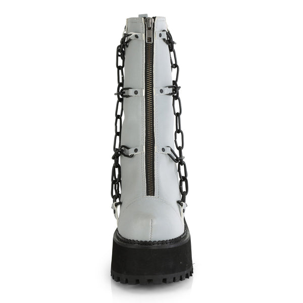 ASSAULT-66 Plateau Stiefel mit Kette Reflektierende Oberfläche von DemoniaCult – Ansicht 2