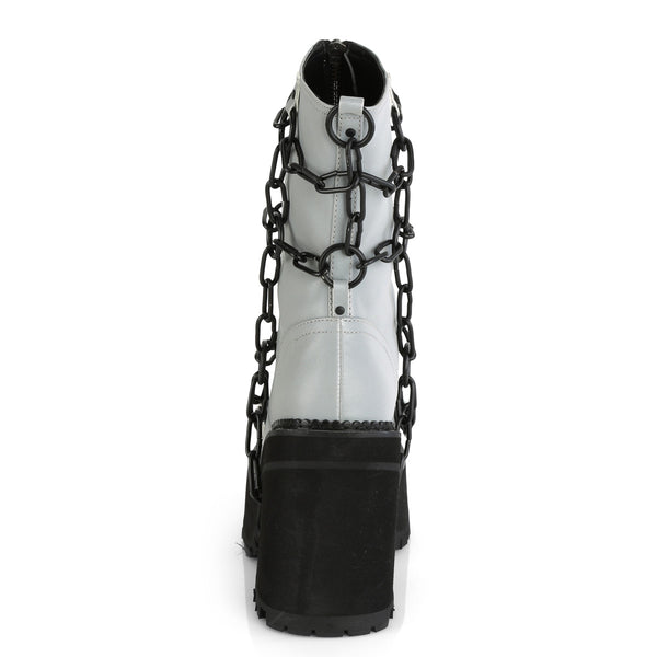 ASSAULT-66 Plateau Stiefel mit Kette Reflektierende Oberfläche von DemoniaCult – Ansicht 4