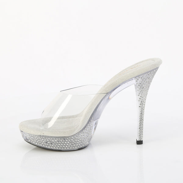 ATHENA-501 Plateau Pantoletten Transparent Glitzer Strass von Fabulicious – Ansicht 3