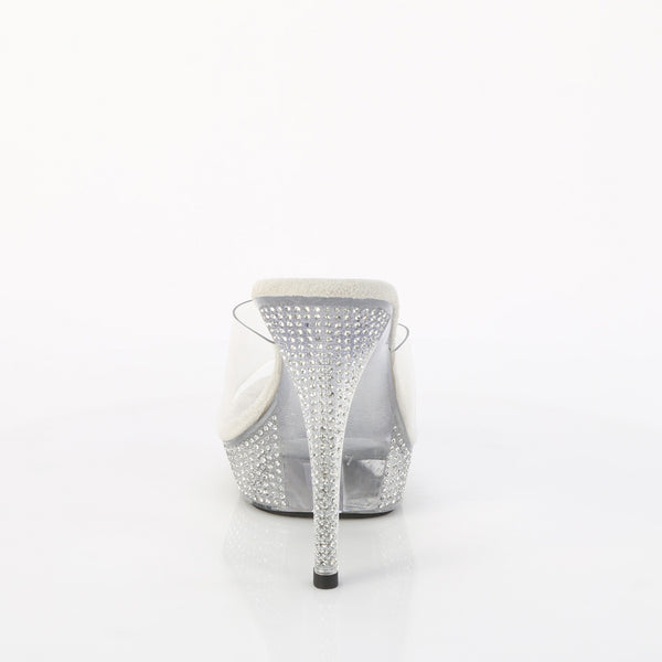ATHENA-501 Plateau Pantoletten Transparent Glitzer Strass von Fabulicious – Ansicht 4