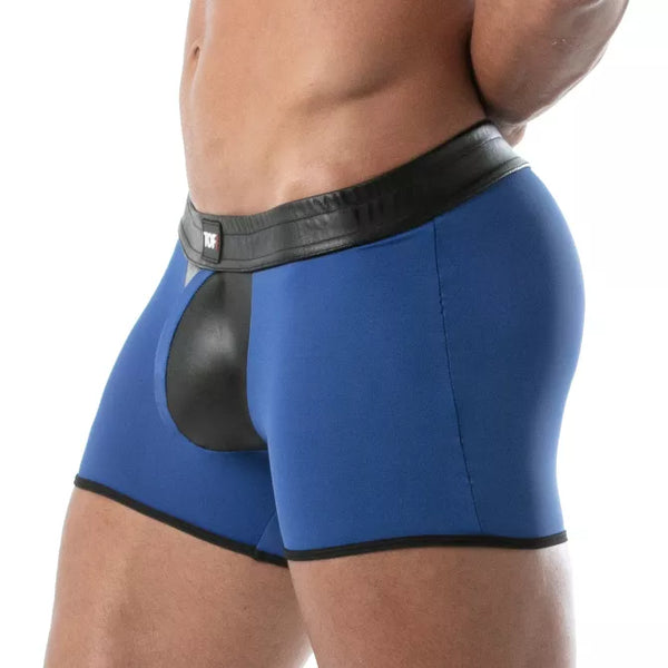 Blaues körperbetontes Shorts Design mit modernen Kontrastakzenten von TOF Paris – Ansicht 3