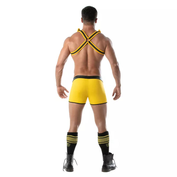 Gelbe Bad Boys Shorts im sportlich provokanten Look von TOF Paris – Ansicht 2