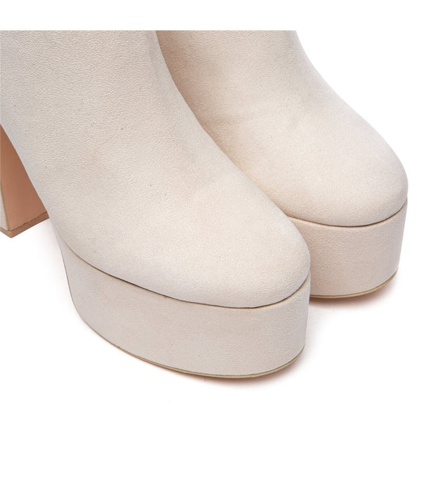 BAMARA Plateau Stiefeletten Beige Velour | Giaro SALE