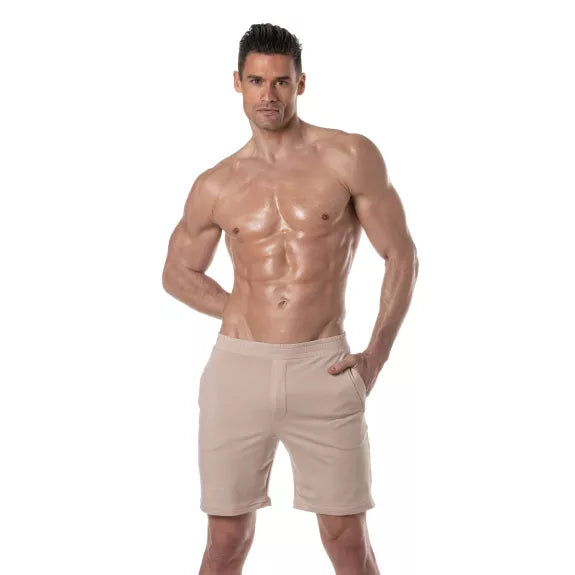Herren Shorts Bamboo mit Reißverschlusstaschen - weich & atmungsaktiv, Beige | TOF Paris