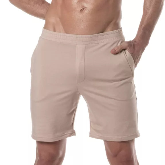 Herren Shorts Bamboo mit Reißverschlusstaschen - weich & atmungsaktiv, Beige | TOF Paris
