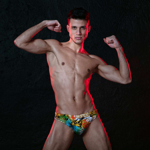 Bade-Slip Barockdesign Orange - Elegant & Komfortabel | TOF Paris