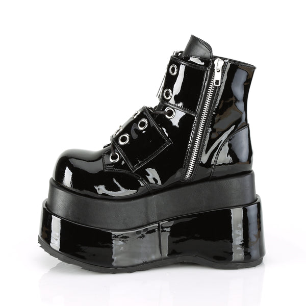 BEAR-104 Plateau Stiefeletten - Schwarz Lack von DemoniaCult – Ansicht 3