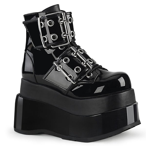 BEAR-104 Plateau Stiefeletten - Schwarz Lack von DemoniaCult