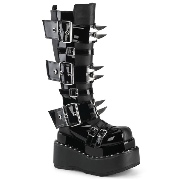 BEAR-215 Plateau Stiefel - Schwarz Lack von DemoniaCult