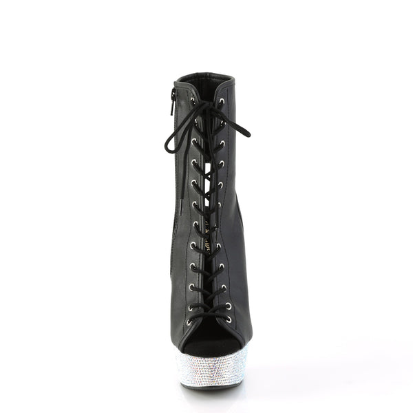 BEJEWELED-1016-6 Plateau Stiefeletten - Schwarz Matt von Pleaser – Ansicht 2