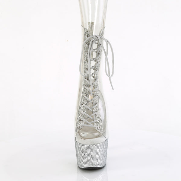 BEJEWELED-1016C-2-7 Plateau Stiefeletten - PVC durchsichtig von Pleaser – Ansicht 2
