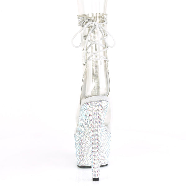 BEJEWELED-1018C-2RS Plateau Stiefeletten Transparent/Glitter von Pleaser – Ansicht 4