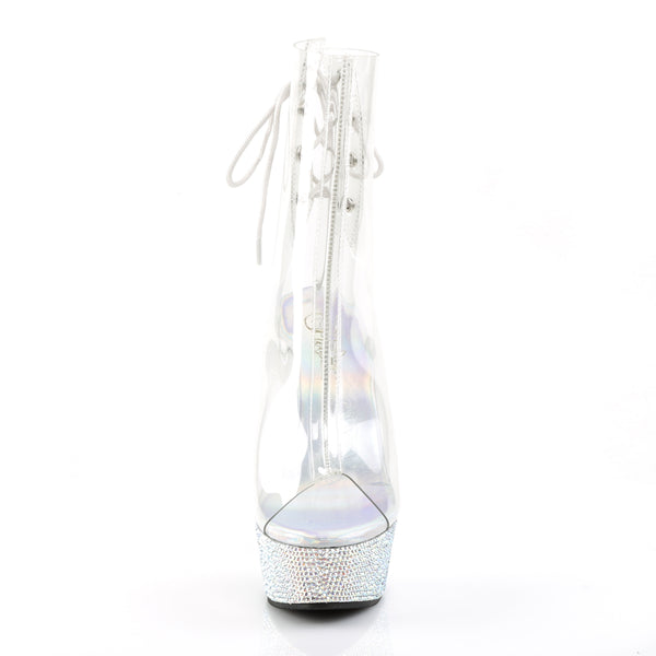 BEJEWELED-1018DM-6 Plateau Stiefeletten transparent von Pleaser – Ansicht 2