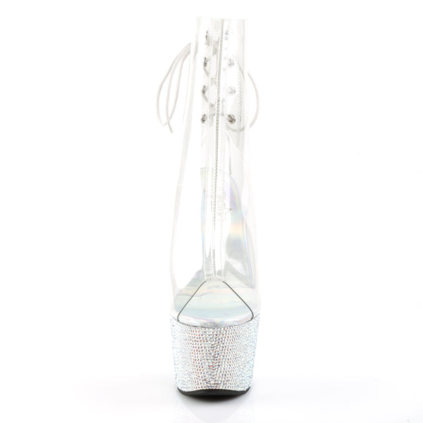 BEJEWELED-1018DM-7 Plateau Stiefeletten transparent von Pleaser – Ansicht 2
