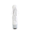 BEJEWELED-1020-7 Plateau Stiefeletten Weiß Glitzer Holo Strass von Pleaser – Ansicht 2