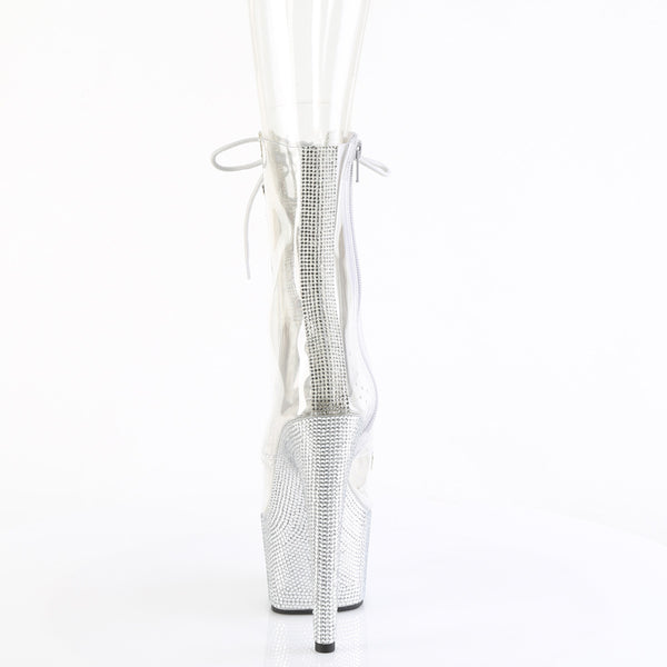 BEJEWELED-1021C-2 - Plateau Stiefeletten - Transparent Strass von Pleaser – Ansicht 4
