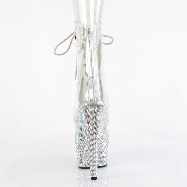 BEJEWELED-1021C-7 Plateau Stiefeletten - PVC durchsichtig von Pleaser – Ansicht 4