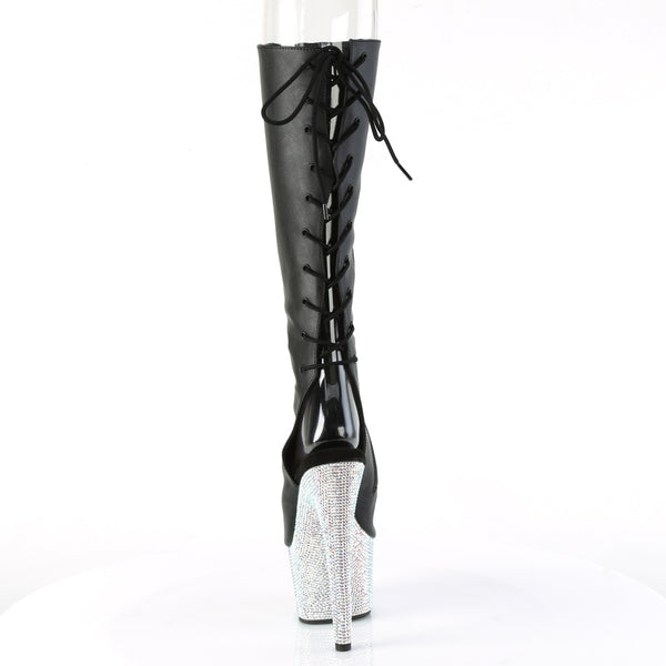 BEJEWELED-2018-7 Plateau Stiefel - Schwarz Matt von Pleaser – Ansicht 4