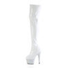 BEJEWELED-3000-7 Plateau Overknee Stiefel Weiß Glitzer Holo von Pleaser – Ansicht 3