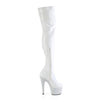 BEJEWELED-3000-7 Plateau Overknee Stiefel Weiß Glitzer Holo von Pleaser – Ansicht 5
