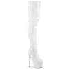 BEJEWELED-3000-7 Plateau Overknee Stiefel Weiß Glitzer Holo von Pleaser